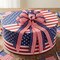 Patriotic Wreath Bow – 20.87" Large Red, White & Blue Stars & Stripes Bow with Wired Edge, Pre-Made Flag Bow for Front Door, Memorial Day, Veterans Day & Independence Day